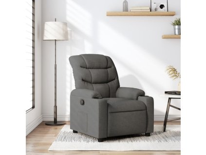 Polohovací křeslo tmavě šedé textil 374148