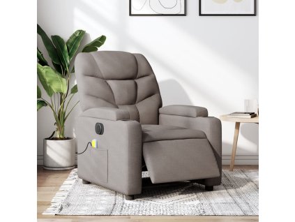 Elektrické masážní polohovací křeslo taupe textil 3204592