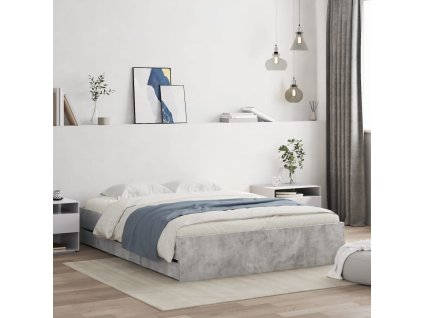 Rám postele se zásuvkami betonově šedý 140 x 190 cm kompozit 3207304