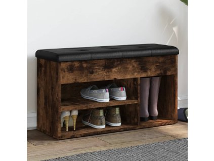 Lavice s botníkem kouřový dub 82x32x45,5 cm kompozitní dřevo 835030