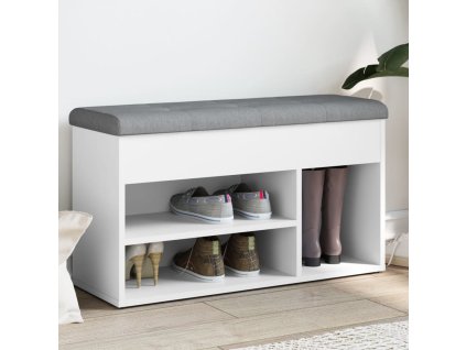 Lavice s botníkem bílá 82 x 32 x 45,5 cm kompozitní dřevo 835026