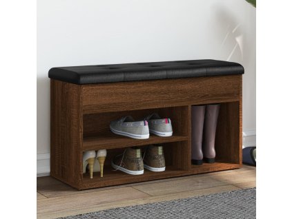 Lavice s botníkem hnědý dub 82 x 32 x 45,5 cm kompozitní dřevo 835032
