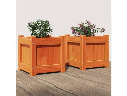Zahradní truhlíky 2 ks voskově hnědé masivní borovice 837399