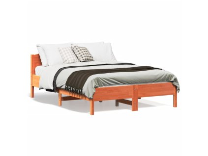 Postel bez matrace voskově hnědá 135 x 190 cm masivní borovice 842609