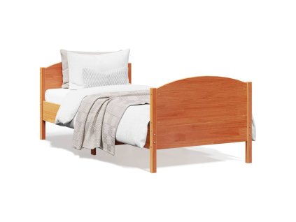 Postel bez matrace voskově hnědá 90 x 190 cm masivní borovice 842573