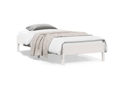 Postel bez matrace bílá 100 x 200 cm masivní borovice 842707