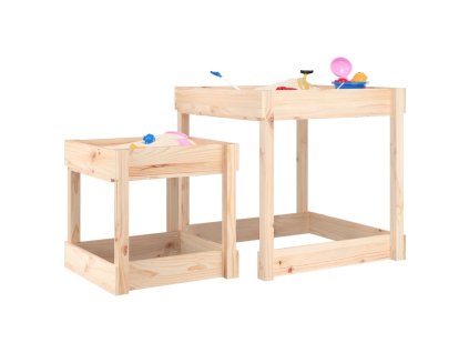 Stoly na písek 2 ks masivní borové dřevo 825051