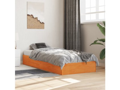 Postel bez matrace voskově hnědá 75 x 190 cm masivní borovice 844822