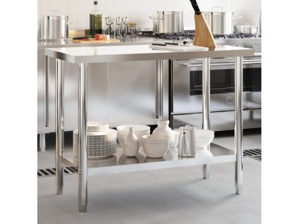 Kuchyňský pracovní stůl 110 x 55 x 85 cm nerezová ocel 376455