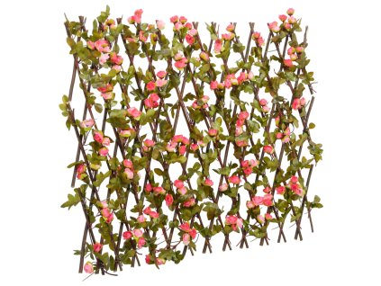 Treláž s umělým břečťanem roztahovací tmavě růžová 180 x 60 cm 366578