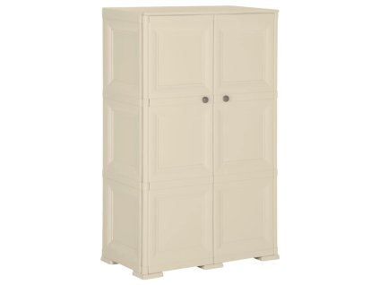 Plastová skříňka 79 x 43 x 125 cm design dřeva angorská bílá 340592
