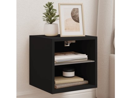 Nástěnné TV skříňky s LED osvětlením 2 ks černé 30x28,5x30 cm 836976