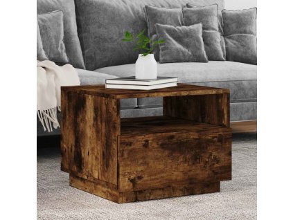 Konferenční stolek s LED osvětlením kouřový dub 50 x 49 x 40 cm 839830