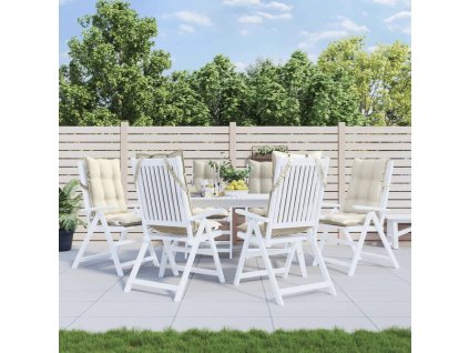 Podušky na židli s vysokým opěradlem 6 ks krémové látka oxford 377610