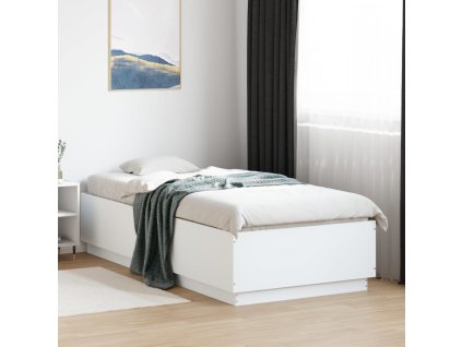 Rám postele s LED osvětlením bílý 100 x 200 cm kompozitní dřevo 3209625