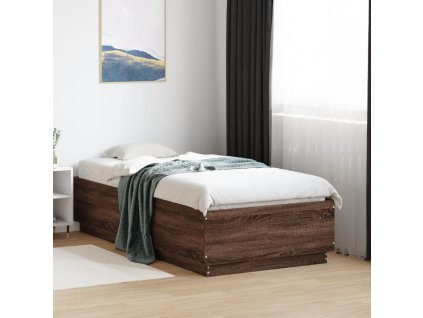 Rám postele hnědý dub 90 x 190 cm kompozitní dřevo 3209757