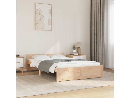 Rám postele bez matrace masivní dřevo 120 x 200 cm 815039