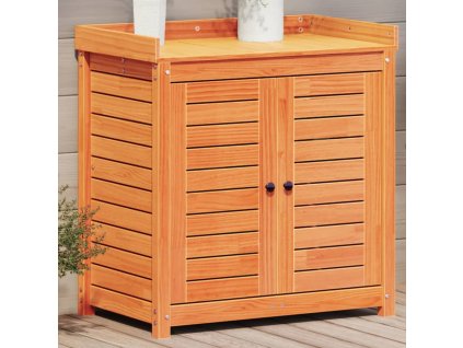 Přesazovací stůl s policemi hnědý 82,5x50x86,5 cm borové dřevo 844635