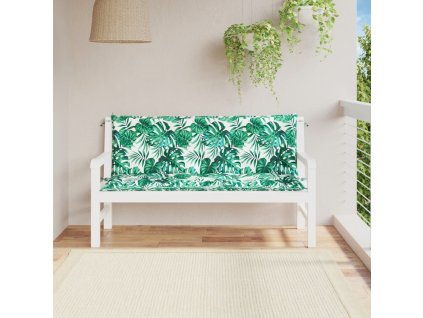 Podušky na zahradní lavici 2 ks vzor listů 150x50x7 cm oxford 379077