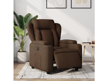 Elektrické polohovací křeslo hnědé textil 3204462