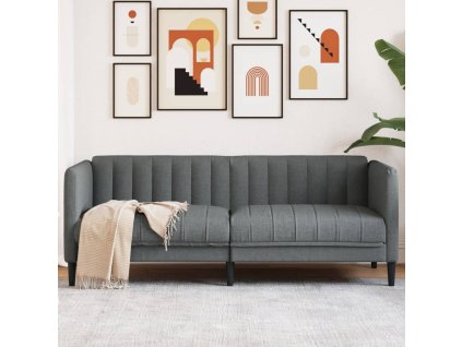 Pohovka 2místná tmavě šedá textil 372605