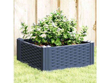 Zahradní truhlík s kolíky modrá šedá 42,5 x 42,5 x 28,5 cm PP 368004