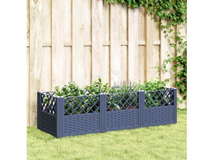 Zahradní truhlík s kolíky modrá šedá 123,5 x 43,5 x 43,5 cm PP 368019