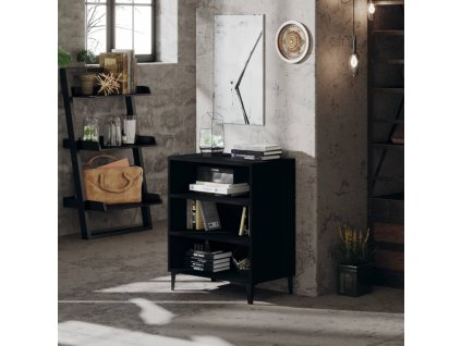 Příborník černý 57 x 35 x 70 cm dřevotříska 806059