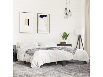 Rám postele černý 200 x 200 cm kompozitní dřevo a kov 3280217