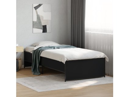 Rám postele černý 90 x 190 cm kompozitní dřevo a kov 845246
