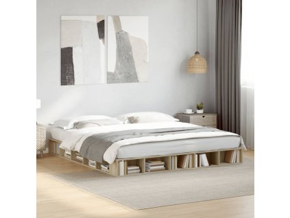 Rám postele dub sonoma 200 x 200 cm kompozitní dřevo 3280449