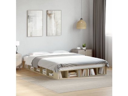 Rám postele dub sonoma 140 x 200 cm kompozitní dřevo 3280477