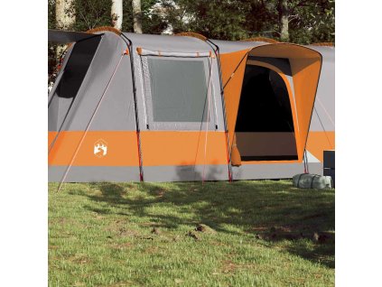 Kempingový stan tunel pro 4 osoby šedý a oranžový nepromokavý 94630