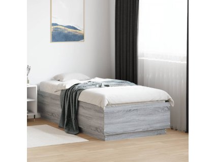 Rám postele s LED osvětlením šedý sonoma 90 x 190 cm kompozit 3209665