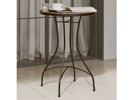 Mozaikový bistro stolek terakotový a bílý Ø 50 x 70 cm keramika 4003401