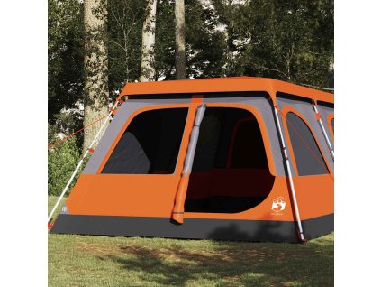 Rodinný stan kupole pro 8 osob šedý a oranžový rychloupínací 4004238