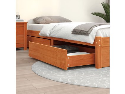 Zásuvky pod postel 4 ks voskově hnědé masivní borové dřevo 847166