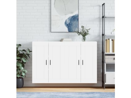 Nástěnné skříňky 2 ks bílé kompozitní dřevo 3198033