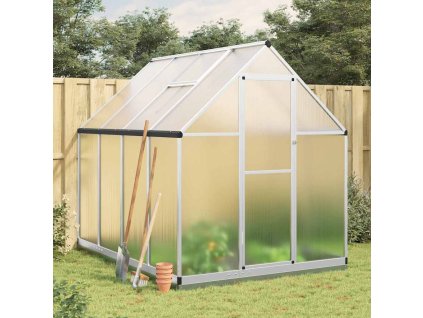Skleník s podkladovým rámem stříbrný 224 x 169 x 202 cm hliník 3266323