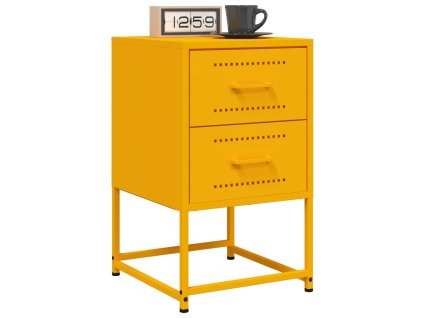 Noční stolky 2 ks hořčicově žluté 36 x 39 x 60,5 cm ocel 846465