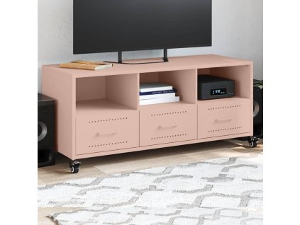 TV skříňka růžová 100,5 x 39 x 43,5 cm ocel 846693