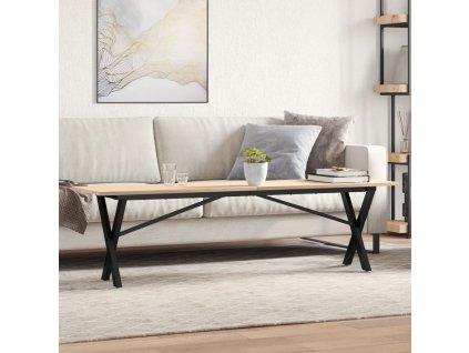 Konferenční stolek s X rámem 160x40x45 cm borové dřevo a ocel 3282690
