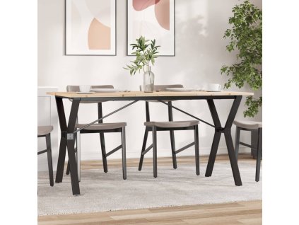 Jídelní stůl s Y rámem 140 x 80 x 75 cm borové dřevo a ocel 3282720