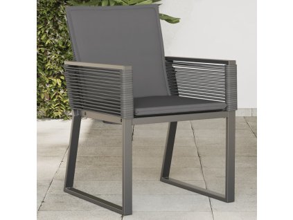 Zahradní židle s poduškami 4 ks černé polyratan 4008116