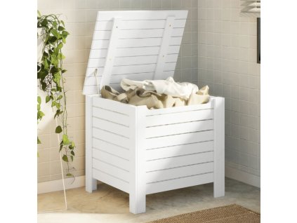 Úložný box s víkem RANA bílý 60x49x54 cm masivní borové dřevo 4002320