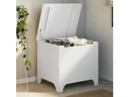 Úložný box s víkem RANA bílý 60x49x54 cm masivní borové dřevo 4002336