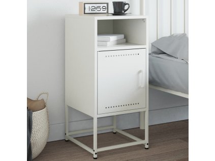 Noční stolek bílý 36 x 39 x 78 cm ocel 846576