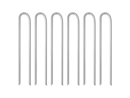 Stanové kolíky 6 ks ve tvaru U 37 cm Ø 10 mm pozinkovaná ocel 4009347