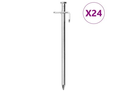 Stanové kolíky 24 ks 19,5 cm 8 mm pozinkovaná ocel 4009358