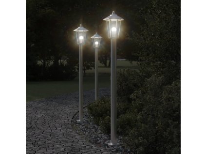 Venkovní stojací lampy 3 ks stříbrné 120 cm nerezová ocel 4006384